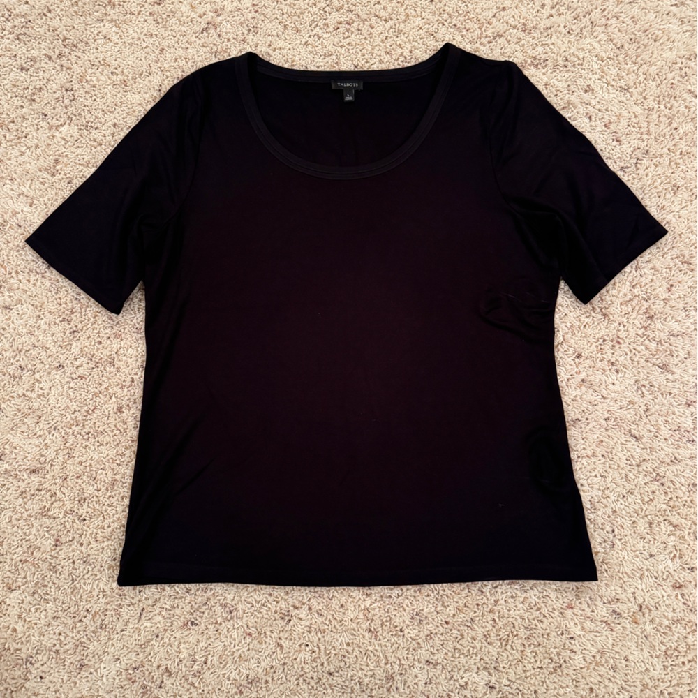 Talbots Black Short Sleeve Tee